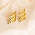 Orecchini a foglia dorata 18k con finitura a specchio lucida dallo stile lussuoso - Stile Ala (0404)