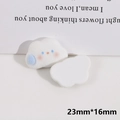 Macro view of white cloud resin charms with cute facial details and 23x16mm dimensions - White Cloud