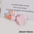 Detalle de parches de resina de dragón flocado rosa 24mm para accesorios DIY de pelo - Bebé Dragón de Frutas (4#)