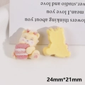 Detail view of 24x21mm resin Shiba Inu DIY charm with Boba cup and flat back - 1# Boba Dragon Baby Style