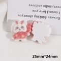 Detail view of 25mm cartoon resin dragon charm with soft flocked texture and flat back - 2# Red Tanghulu Dragon Baby Style