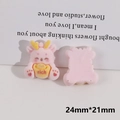 Détail de breloque dragon en résine rose floquée 24x21mm pour accessoires cheveux DIY - Bébé Dragon Riche à la Main (8#)