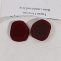 Macro shot of dark red resin charms showing velvet flocked and smooth glossy textures - Burgundy