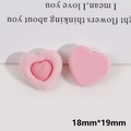 Macro detail of 18mm pink heart DIY accessories with velvet texture for hair clips - Light Pink Heart