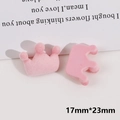 Detailed macro view of pink flocked crown DIY charms with 17mm x 23mm size dimensions - Light Pink Crown