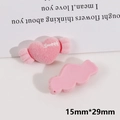 Macro shot of 15mm by 29mm pink flocked candy heart DIY hair accessory with Sweet text - Light Pink Winged Heart