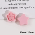 Detailed view of pink flocking star DIY accessory with a cute smile face design - Light Pink Five-Pointed Star