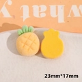 Detailed macro view of 23mm flocking pineapple resin patches for DIY hair accessories - Yellow Pineapple