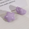 Detail of glossy lilac star and semicircle resin cabochons for DIY hair accessories - Purple Star