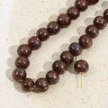 Detail of dark brown ceramic beads with gold plum blossom pattern for DIY jewelry - 1# Brown Small Flower Bead / 12mm (1 Piece)