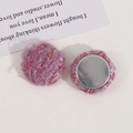 Détail de boutons en tissu tissé rose-violet avec base métallique plate pour bijoux DIY - Mauve Clair
