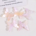 Five pieces of 3D gradient acrylic butterfly charms for DIY hairpins and phone case decor - Large / Purple & Yellow