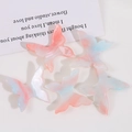 Macro shot of 5 gradient marble texture acrylic butterfly charms for DIY craft jewelry - Large / Red and Blue