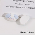Schattige witte geflockte puppyfiguren met lange oren voor DIY-knutselaccessoires - Blauwe Puppy met Lange Oren