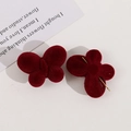 Detail of burgundy flocked butterfly jewelry accessories with gold pins on white background - Horizontal Hole Patch / Burgundy