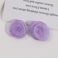 Detail view of purple multi-layer mesh fabric flower charms for DIY hair accessories - Purple