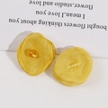 Handmade yellow organza crystal flower accessory for DIY hair clips and jewelry making - Yellow
