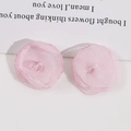 Detail of pink organza layered flower charms for DIY jewelry and hair accessories - Light Pink