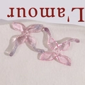 Roze ster resin bedeltjes met parels en zilveren glitter voor DIY sieraden en accessoires - Vlinderontwerp / Roze
