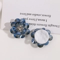 Paire de breloques fleurs en cristal de verre bleu pour accessoires de cheveux DIY - Bleu