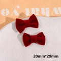 Detalle de lazos de felpa burdeos de 20mmx29mm para accesorios de bricolaje para el cabello - Estilo Cuatro Lazo / 20mm x 29mm