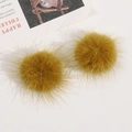 Detail von 3,5 cm ingwergelben Kunstpelz-Pompons für DIY-Haarschmuck-Zubehör - Kurkuma