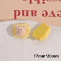 Detail of 17x20mm flocked cheese bear resin charm for DIY cream phone case making - Red Gingham Lovely Bear