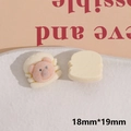 Detail of flocking bear toast DIY accessory with dimensions 18mm by 19mm for jewelry making - Burger Bear