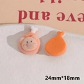 Macro detail of cartoon pig and meat-shaped flocked DIY resin accessory 24mm x 18mm - Chicken Leg Bear