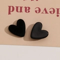 Coppia di ciondoli a cuore floccati neri per creazioni fai-da-te e accessori per cellulari - Nero