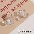 Dettaglio di ciondoli a farfalla in acrilico trasparente con dimensioni 24mm x 34mm - Farfalla Trasparente Foro Orizzontale