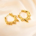 Orecchini irregolari in titanio placcato oro 18k con design a lava e texture liquida - Stile Fuso (0353)