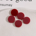 Flat round resin cabochons in deep red for DIY jewelry making and phone case decor - Burgundy