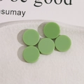 Flat round matcha green resin patches for DIY jewelry and phone case decoration - Green