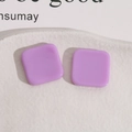 Detail van 20 mm vierkante paarse harsbedeltjes voor DIY-sieraden en haaraccessoires - Lichtpaars