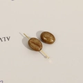 Macro-opname van acryl kralen in de vorm van koffiebonen met brons finish voor DIY - 1 stuk/verpakking (11x9mm) / Donker Koffie