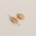 Gedetailleerde macro van koffieboon acrylkralen met goudfolie voor DIY sieraden - 1 stuk/verpakking (11x9mm) / Dieproze