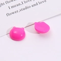 Detailed close-up of rose pink resin cat head charms for DIY jewelry and hair accessories - Rose Purple