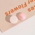 Macro detail of 18mm round pink pearlescent resin charms with flat back for DIY jewelry - Pearlescent Pink