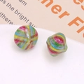 Macro shot of colorful oil-painting style resin beads for DIY earring and hair jewelry - Red Blue Multicolor Brushed Style (No. 5)