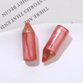 Pink pearlescent resin pencil charms with marble texture for DIY jewelry and hair accessories - Watermelon red