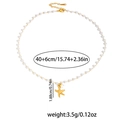 Dettagli della collana di perle con ciondolo a stella marina, 40+6cm e peso 3,5g - Collana di Perle Artificiali Stella Marina 0524