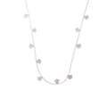 Detail view of silver stainless steel necklace with delicate hollow rose pendants - Multi Rose Style (0284) - Silver