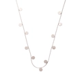 Detailed macro view of minimalist silver stainless steel necklace with hexagonal charms - Geometric Hexagon Style (0276) - Silver