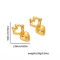 Goldene Doppelherz-Ohrhänger Maße 3,32cm x 2,08cm mit Gewicht 6,90g - Doppelherz Stil (1068)
