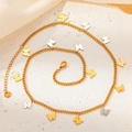 Gold stainless steel butterfly pendant necklace with elegant two-tone finish - Multi-Butterfly Necklace