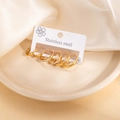Three-piece gold stainless steel hoop earrings set with crystal inlay on silk - EXRGE1723