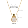 Detail of 18k gold plated necklace featuring white cat eye stone and green zircon pendant - Gold