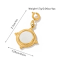 Gold-plated vintage pendant with white shell inlay for DIY jewelry making and earrings - Round Beaded Edge Mother Of Pearl Pendant (Pendant 4)