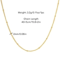 2mm gold plated classic chain necklace with 40+5cm length and 3.2g weight measurement - 40+5cm / Fine Necklace Chain (Chain 7)